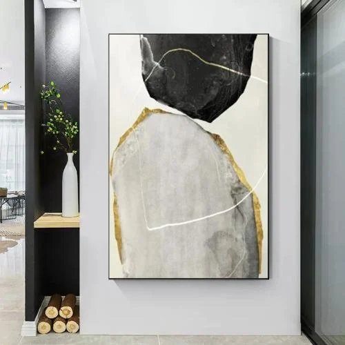 لوحة تجريدية ذهبية فاخرة